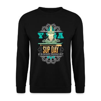 SUP paddleboarding Stand Up Paddle Frog on - Unisex Sweatshirt - black - Front - Alina (178cm) & Michal (187cm)