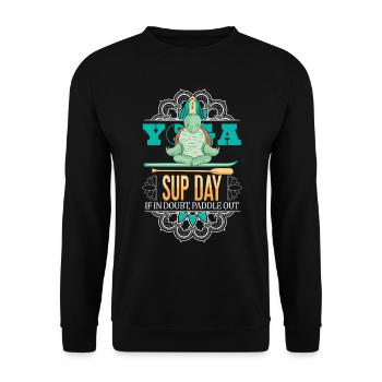 SUP paddleboarding Stand Up Paddle Schildkröte - Unisex Pullover - Schwarz - Vorne - Alina (178cm) & Michal (187cm)