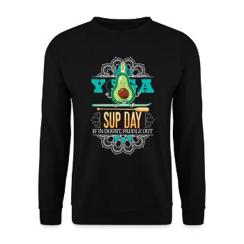 SUP paddleboarding Stand Up Paddle Avocado Yoga - Unisex Pullover - Schwarz - Vorne - Alina (178cm) & Michal (187cm)