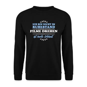 Retirement Retiree Pensioner Film-making - Unisex Sweatshirt - black - Front - Alina (178cm) & Michal (187cm)