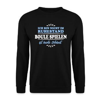 Retraité Retraité Joueur de pétanque - Sweat-shirt Unisexe - noir - Devant - Alina (178cm) & Michal (187cm)