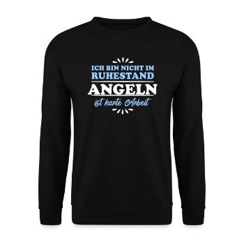 Retirement Pensioner Pensioner Angler - Unisex Sweatshirt - black - Front - Alina (178cm) & Michal (187cm)
