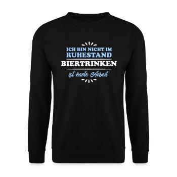 Ruhestand Rentner Pensioner Bier-Liebhaber - Unisex Pullover - Schwarz - Vorne - Alina (178cm) & Michal (187cm)
