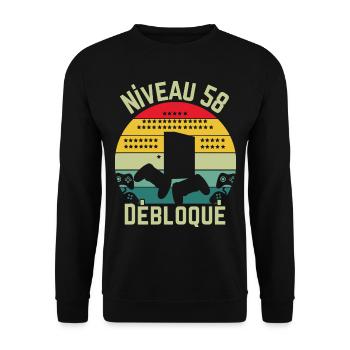 Level 58 Cleared - Unisex Sweatshirt - black - Front - Alina (178cm) & Michal (187cm)