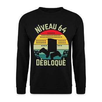 Level 64 Cleared - Unisex Sweatshirt - black - Front - Alina (178cm) & Michal (187cm)
