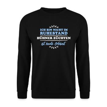 Retirement Pensioner Pensioner Chicken Breeder - Unisex Sweatshirt - black - Front - Alina (178cm) & Michal (187cm)