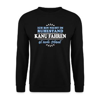 Retirement Pensioner Pensioner Canoeist - Unisex Sweatshirt - black - Front - Alina (178cm) & Michal (187cm)