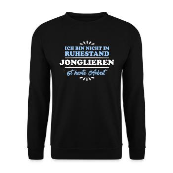 Ruhestand Rentner Pensioner Jonglierer - Unisex Pullover - Schwarz - Vorne - Alina (178cm) & Michal (187cm)