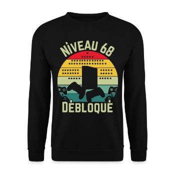 Niveau 68 Débloqué - Sweat-shirt Unisexe - noir - Devant - Alina (178cm) & Michal (187cm)