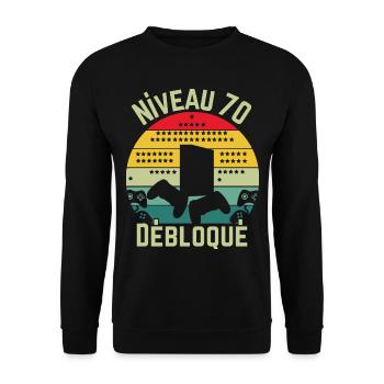 Niveau 70 Débloqué - Sweat-shirt Unisexe - noir - Devant - Alina (178cm) & Michal (187cm)