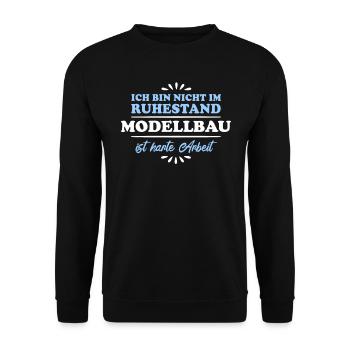 Retirement Pensioner Pensioner Model Maker - Unisex Sweatshirt - black - Front - Alina (178cm) & Michal (187cm)