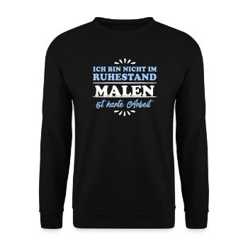 Ruhestand Rentner Pensioner Maler - Unisex Pullover - Schwarz - Vorne - Alina (178cm) & Michal (187cm)