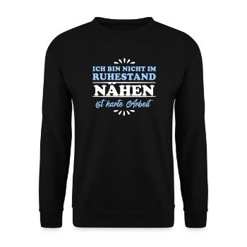 Retraité Retraité Couturière - Sweat-shirt Unisexe - noir - Devant - Alina (178cm) & Michal (187cm)