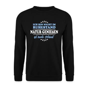 Retraité Retraité Amoureux de la nature - Sweat-shirt Unisexe - noir - Devant - Alina (178cm) & Michal (187cm)