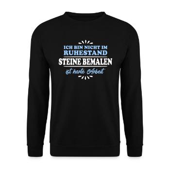 Ruhestand Rentner Pensioner Steine-bemalen - Unisex Pullover - Schwarz - Vorne - Alina (178cm) & Michal (187cm)