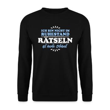 Retirement Pensioner Pensioner Puzzles - Unisex Sweatshirt - black - Front - Alina (178cm) & Michal (187cm)