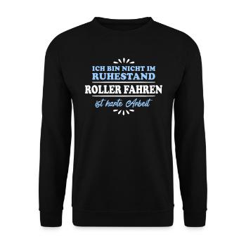 Retirement Pensioner Pensioner Scooter Driver - Unisex Sweatshirt - black - Front - Alina (178cm) & Michal (187cm)