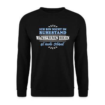 Retraite Pensionné Bougies de cire pour retraité - Sweat-shirt Unisexe - noir - Devant - Alina (178cm) & Michal (187cm)