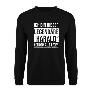 Je suis cette chemise légendaire pour Harald - Sweat-shirt Unisexe - noir - Devant - Alina (178cm) & Michal (187cm)
