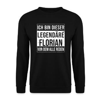 Je suis ce maillot mythique pour Florian - Sweat-shirt Unisexe - noir - Devant - Alina (178cm) & Michal (187cm)
