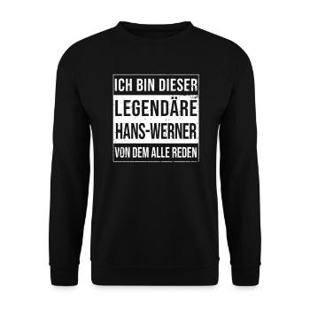 Je suis ce maillot légendaire pour Hans-Werner - Sweat-shirt Unisexe - noir - Devant - Alina (178cm) & Michal (187cm)