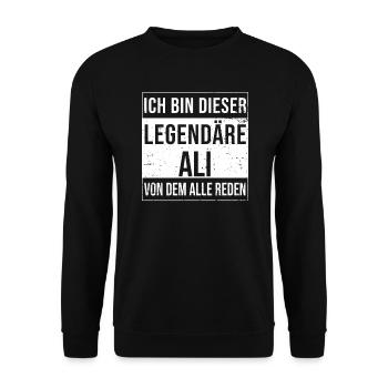 Je suis cette chemise légendaire pour Ali - Sweat-shirt Unisexe - noir - Devant - Alina (178cm) & Michal (187cm)