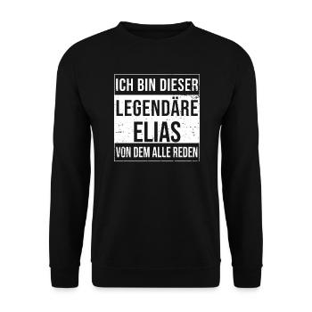 Ich bin dieser legendäre Shirt für Elias - Unisex Pullover - Schwarz - Vorne - Alina (178cm) & Michal (187cm)
