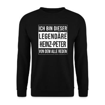Je suis ce maillot légendaire pour Heinz-Peter - Sweat-shirt Unisexe - noir - Devant - Alina (178cm) & Michal (187cm)