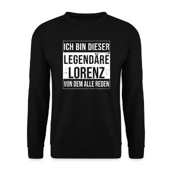 I'm this legendary for Lorenz - Unisex Sweatshirt - black - Front - Alina (178cm) & Michal (187cm)