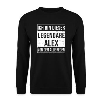 Je suis cette légende pour Alex - Sweat-shirt Unisexe - noir - Devant - Alina (178cm) & Michal (187cm)