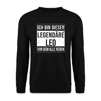 Je suis cette légende pour Leo - Sweat-shirt Unisexe - noir - Devant - Alina (178cm) & Michal (187cm)