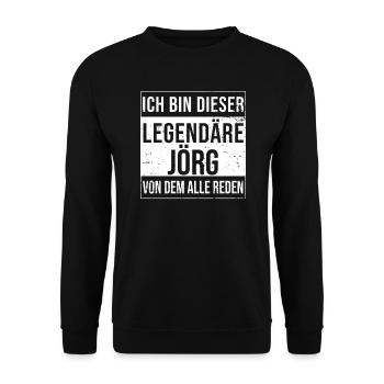 Ich bin dieser legendäre für Jörg - Unisex Pullover - Schwarz - Vorne - Alina (178cm) & Michal (187cm)