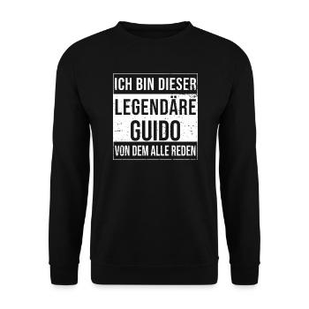 I'm this legendary for Guido - Unisex Sweatshirt - black - Front - Alina (178cm) & Michal (187cm)
