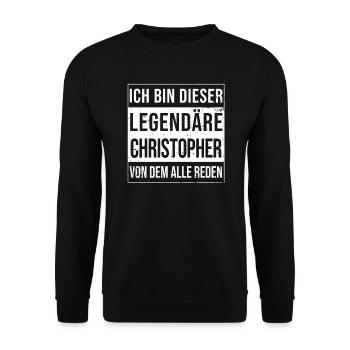 I'm this legendary for Christopher - Unisex Sweatshirt - black - Front - Alina (178cm) & Michal (187cm)