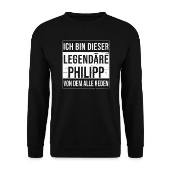 I'm this legendary for Philipp - Unisex Sweatshirt - black - Front - Alina (178cm) & Michal (187cm)