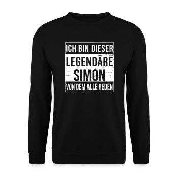 Je suis cette légende pour Simon - Sweat-shirt Unisexe - noir - Devant - Alina (178cm) & Michal (187cm)