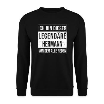 Je suis cette légende pour Hermann - Sweat-shirt Unisexe - noir - Devant - Alina (178cm) & Michal (187cm)