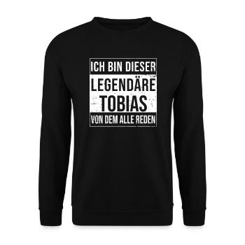 Je suis cette légende pour Tobias - Sweat-shirt Unisexe - noir - Devant - Alina (178cm) & Michal (187cm)