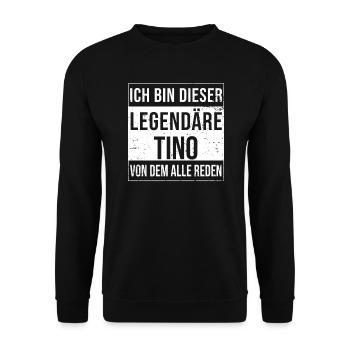 Ich bin dieser legendäre für Tino - Unisex Pullover - Schwarz - Vorne - Alina (178cm) & Michal (187cm)