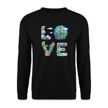 Segler Segelboot Zubehör Segelschiff - Unisex Pullover - Schwarz - Vorne - Alina (178cm) & Michal (187cm)