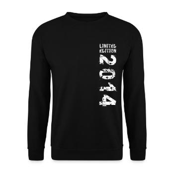2014 Idée cadeau anniversaire Vintage Edition 2014 - Sweat-shirt Unisexe - noir - Devant - Alina (178cm) & Michal (187cm)