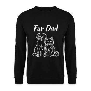 Fur Dad Vater Vatertag Hund Katze Haustier Welpe - Unisex Pullover - Schwarz - Vorne - Alina (178cm) & Michal (187cm)