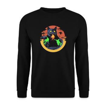 Skateboard Skater Ramp Skating Cats Skateboarder - Unisex Sweatshirt - black - Front - Alina (178cm) & Michal (187cm)