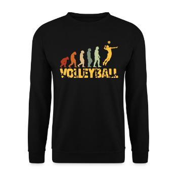 Evolution Volleyball Ball Volleyballer Vintage - Unisex Pullover - Schwarz - Vorne - Alina (178cm) & Michal (187cm)