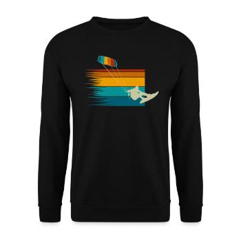 Kitesurf Kiteboard Kitesurfen Vintage Kitesurfer - Unisex Pullover - Schwarz - Vorne - Alina (178cm) & Michal (187cm)