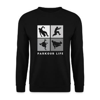 Parkour-Life Freerunning Freerunner - Unisex Sweatshirt - black - Front - Alina (178cm) & Michal (187cm)