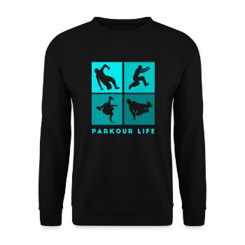 Parkour-Life Freerunning Freerunner - Sweat-shirt Unisexe - noir - Devant - Alina (178cm) & Michal (187cm)