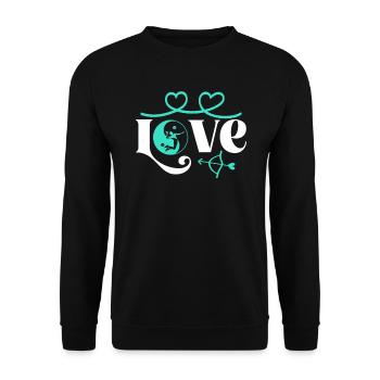 Volleyball Love Ballon de volley-ball Joueur de volley-ball - Sweat-shirt Unisexe - noir - Devant - Alina (178cm) & Michal (187cm)