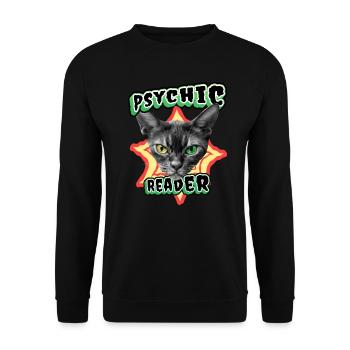 "Psychic-Reader" Gothic Occult Halloween Witch - Unisex Sweatshirt - black - Front - Alina (178cm) & Michal (187cm)