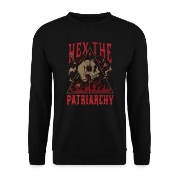 « Hex Le Patriarcat » Sorcière Occulte Gothique - Sweat-shirt Unisexe - noir - Devant - Alina (178cm) & Michal (187cm)